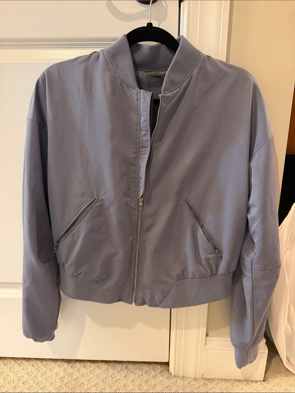 Light Lavender Bomber Jacket - Women's Zip Front Coat